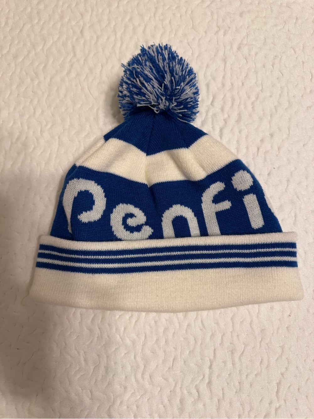 Penfield Blue and White Pom Beanie Hat for adults - Brand Unspecified